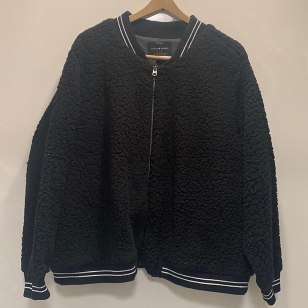 Lucky Brand Varsity Fleece Bomber Jacket 3X NWT - Picture 3 of 6